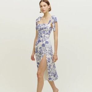 Reformation Blue and White Twilight Maxi Dress